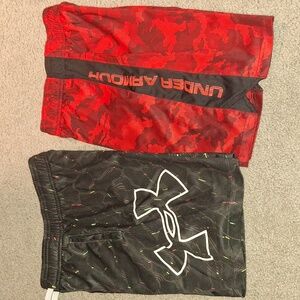 Under Armour Kids' Black and Red Camo Shorts